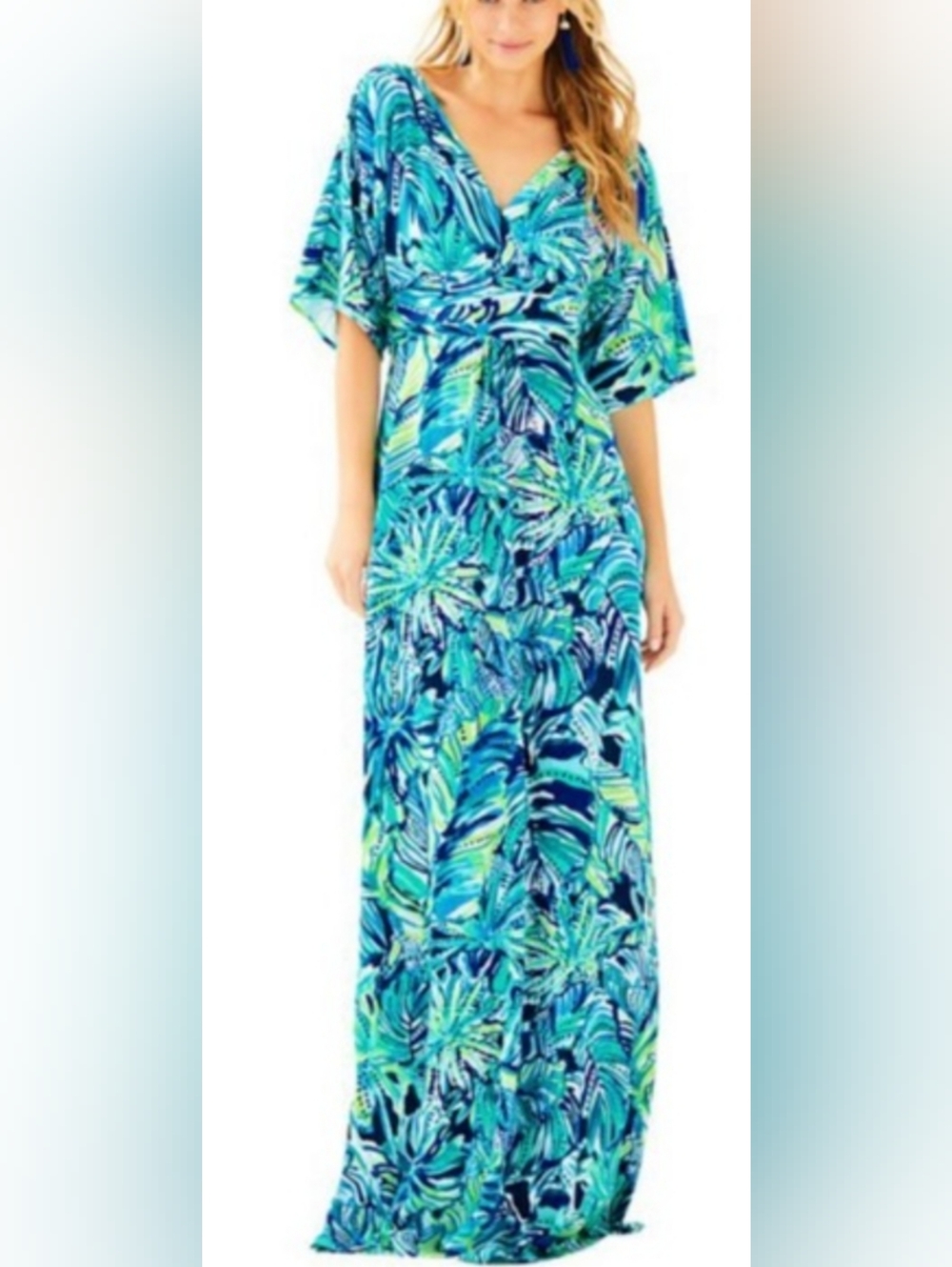 Pappagallo Vibrant Blue and Green Dress